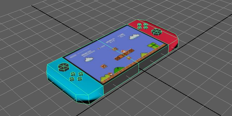 A Nintendo Switch modeled in Maya.